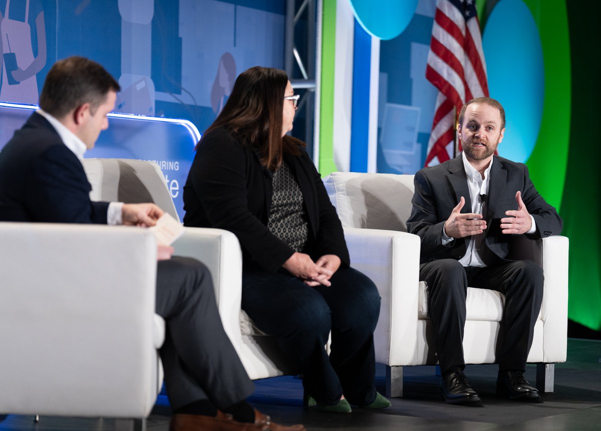 TheMfgInstitute's tweet photo. @WestRock @arconic "Forging partnerships isn’t a theme, it’s an action item. Come up with concrete actions for your organization on how you're going to go into the community and forge partnerships to tackle the manufacturing workforce challenge." - Ryan Kish of @Arconic Foundation. #MFGWorkforce22 https://t.co/M3yf13Mg4g