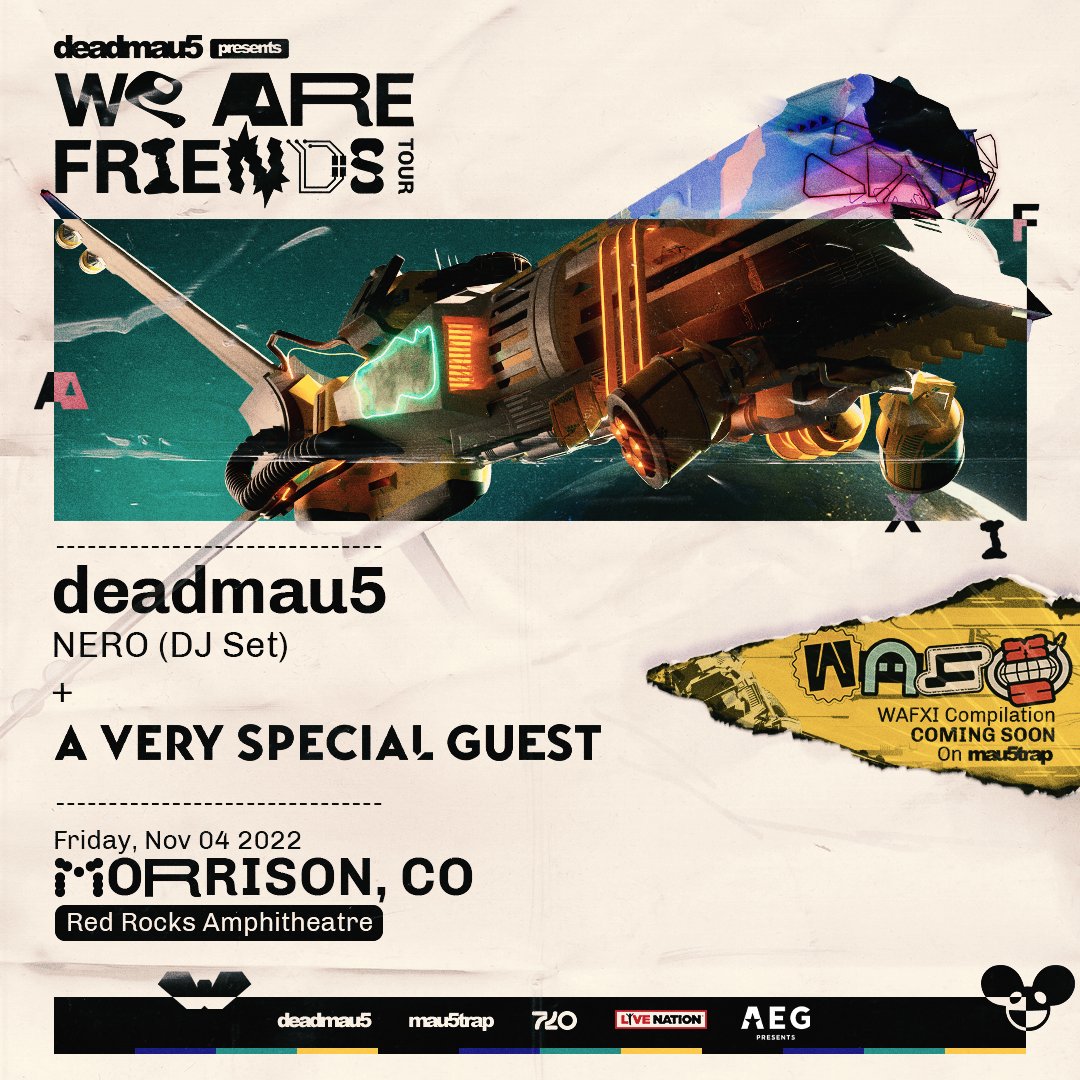 A ✨ VERY ✨ special guest is joining @Deadmau5 on November 4th at Red Rocks! Any guesses on who it could be? 👀 Get your 🎟 NOW before they're gone: loom.ly/XicMDGA #Deadmau5RedRocks#RedRocks#Deadmau5