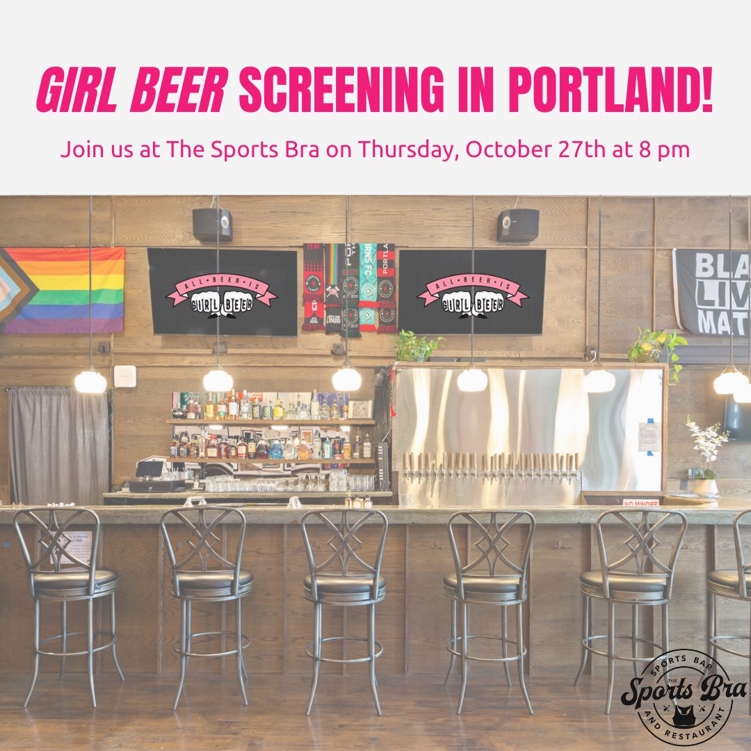 GirlBeerDoc's tweet photo. In ONE WEEK we��ll be in Portland screening #GirlBeer at @thesportsbrapdx! We’ll SEE YOU SOON! 🍻

📍 The Sports Bra
2512 NE Broadway
Portland, OR 97232

🗓️ October 27th at 8 pm

#allbeerisgirlbeer #girlbeerdoc #girlbeer #portland #pdx #thesportsbrapdx #drinkbeer https://t.co/8AzjBy7ID7