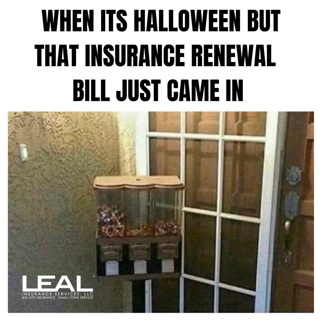 luislealSA's tweet image. Anyone else? 🎃💀🎃💀

#lealinsurance #BIGcityinsurance #SmalltownService #InsuranceDoneDifferent #insuranceagent #satx #sanantonio #insurancesanantonio #halloween #insurancememes #insuranceagent