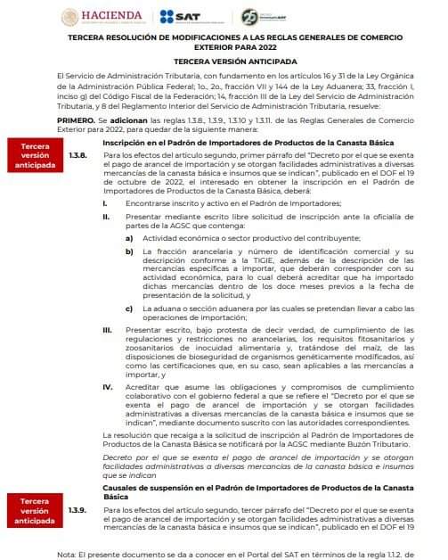 ACTUALIZACIONES EN COMERCIO EXTERIOR OCTUBRE 2022 – Grupo Galván –  Servicios Aduanales de Excelencia