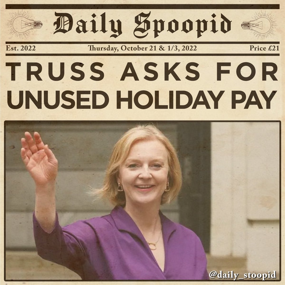 daily_stoopid's tweet photo. Apparently, she’s already used most of it
#liztruss #truss #ukprimeminister #primeminister #liztrussmemes #10downingstreet #liztrussresigns #ukpolitics #brexitmemes #tories https://t.co/FijgNhHcT6