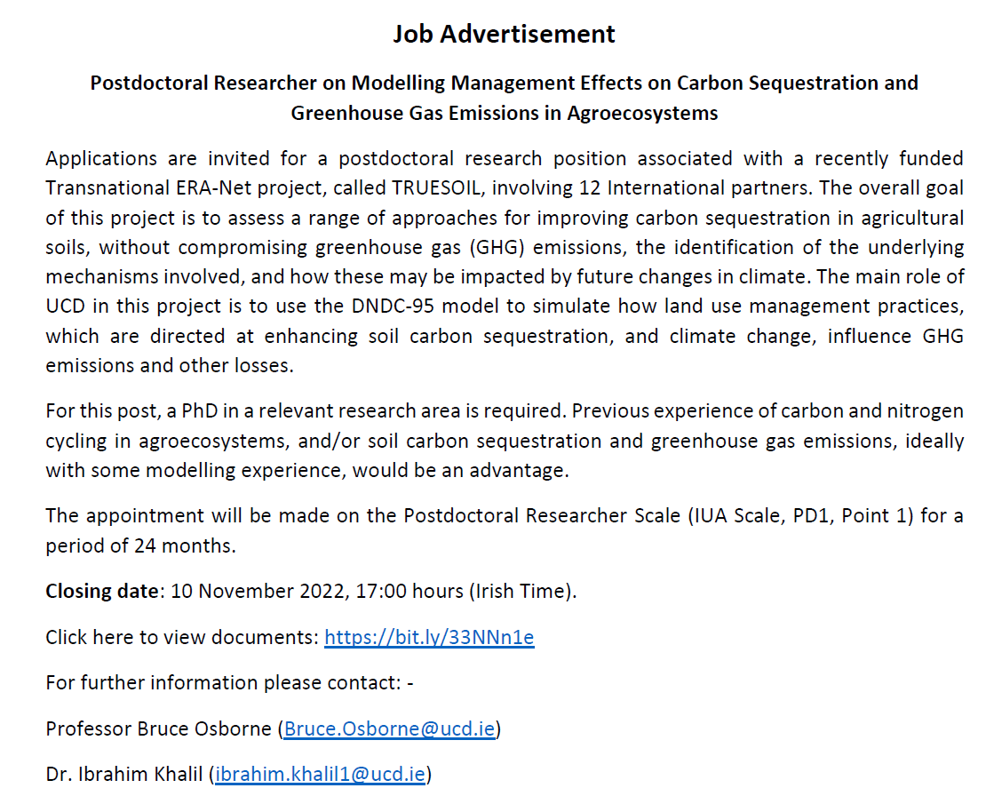 ISCRAES's tweet photo. A 2-year post-doc opportunity to work with us at University College Dublin (UCD), Ireland.
Application deadline: 10 November 2022, 5PM Irish time.
Apply now: Click here to view documents: https://t.co/0sHFwOH68V https://t.co/4vvwIxImFc