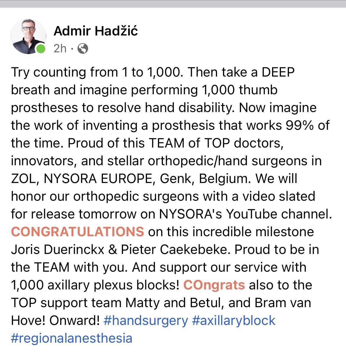 @Ropivacaine @jeffgadsden @ASRA_Society @ESRA_Society @amit_pawa @EMARIANOMD @claralexlobo @Jerryblocksthat @Steve_Coppens @HoltzMaggie @MonicaHarbellMD @dr_tgro @VeenaGraffMD @ajrmacfarlane @DrRobbieErskine @bobfunn @beckimarshRA @DrDiveshArora @EHigginsMD @Siva6faces @SreeHPraveenKO1 @hjas18anes @tsmurali @AoraIndia @CA_PizzaHead @mariapsebastian @OuahidRahil @rljohnsonmd @shaskinsMD @pritanand @pompeygasman @BaribeaultOFA @MKwesiKwofie @Duke_Anesthesia @DukeAnesRes @James_Kim_MD @PeterMerjavy @DrJeniMD @RegionalAnaesUK @CAS_RegAnes @ACEP_EUS @NarouzeMD @dr_rajgupta @galusweegie @LloydTurbitt @DrRiteshRoy1 Just felt sharing this message seen on #Facebook by @DrBluesNYC @NYSORA #regionalanesthesia 💥1000 thumb prosthesis with 1000 axially brachial plexus blocks 💉💉💥 #axillaryblock 💪💪😍😍 @BelgianBara @ESRA_trainees #blocks 💉💉are #magic 🪄 🪄 Can’t wait for the video 🎥 👇