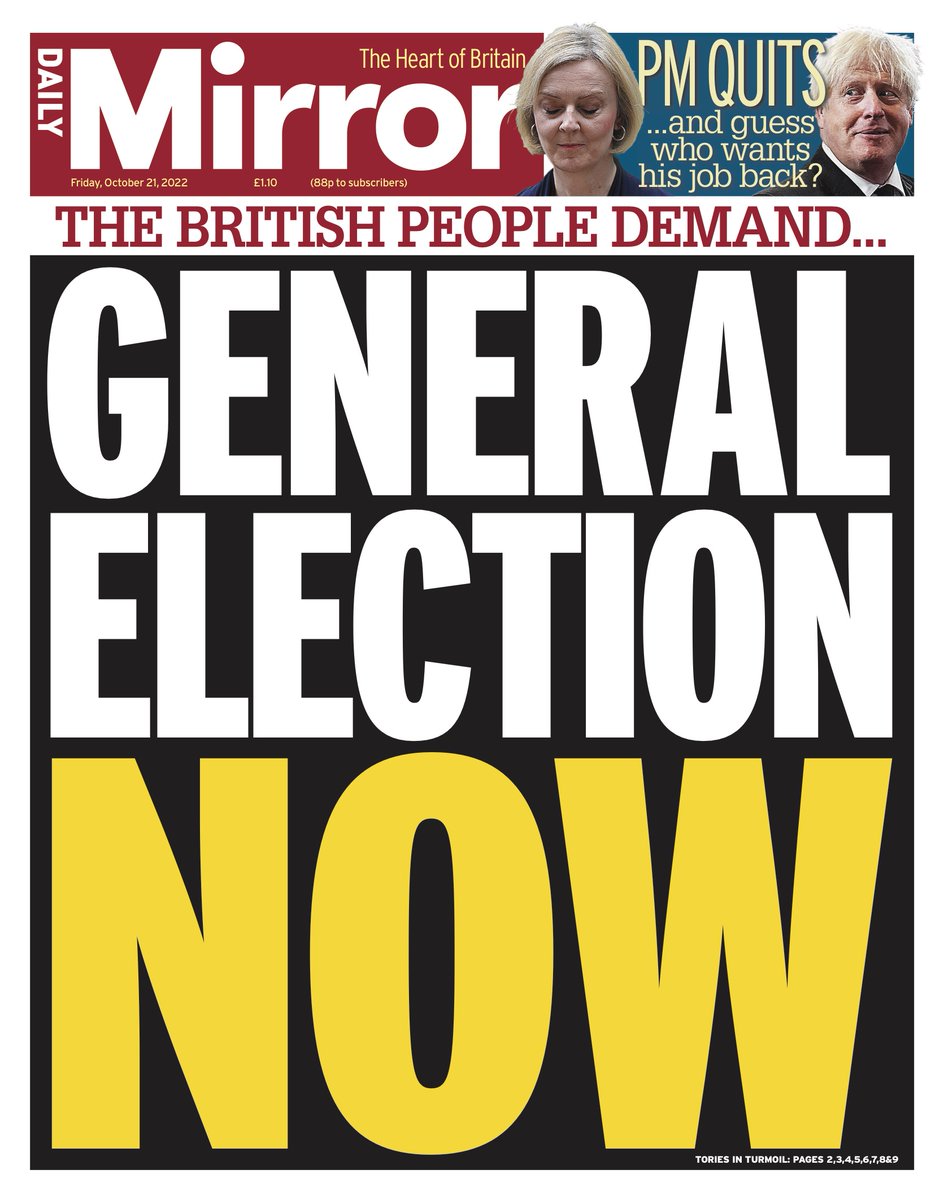 BBCNews's tweet image. Friday’s Mirror: “General election now” #BBCPapers #TomorrowsPapersToday bbc.in/BBCPapers