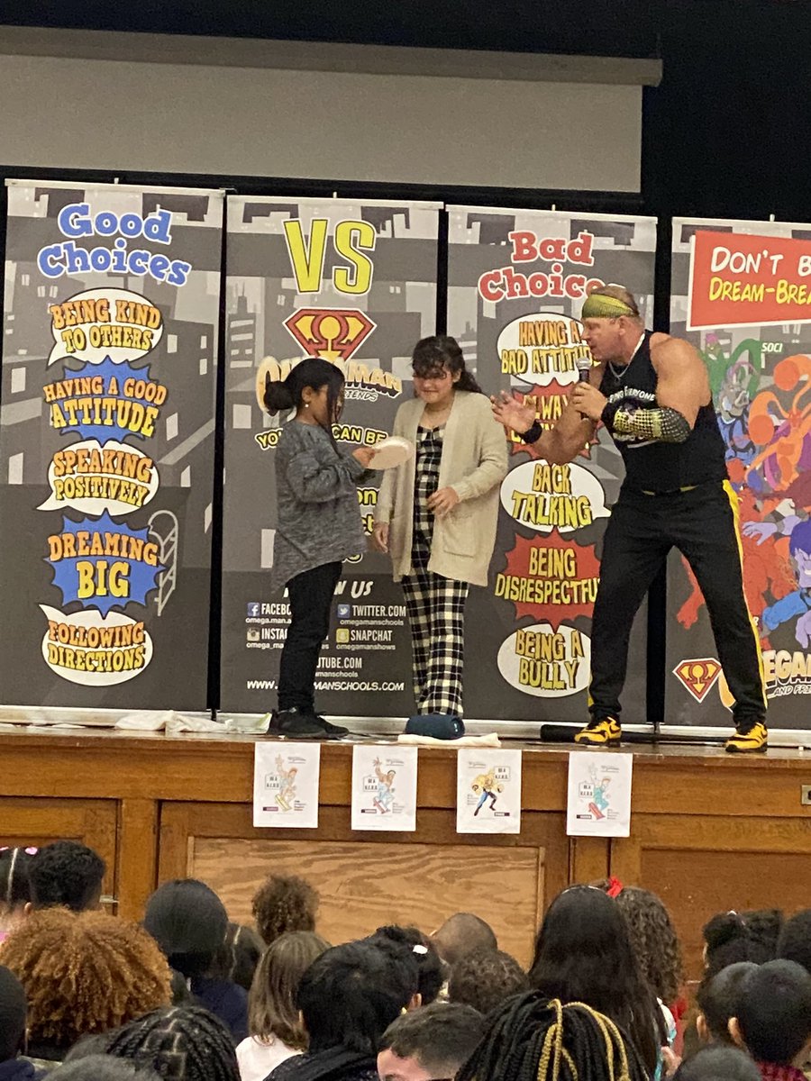 MrMilano07003's tweet photo. Great assembly today about anti-bullying, and making good choices. I was also LIFTED UP IN THE AIR by Omegaman himself! 💪🏼😆 Big thanks to @AEineker for bringing @omegamanschools to our school! @WatsessingPage #HOPEHISBACKISOK 🤪@GinaRosamilia #BeADreamMaker @07003schools https://t.co/CtKPl9PWh7