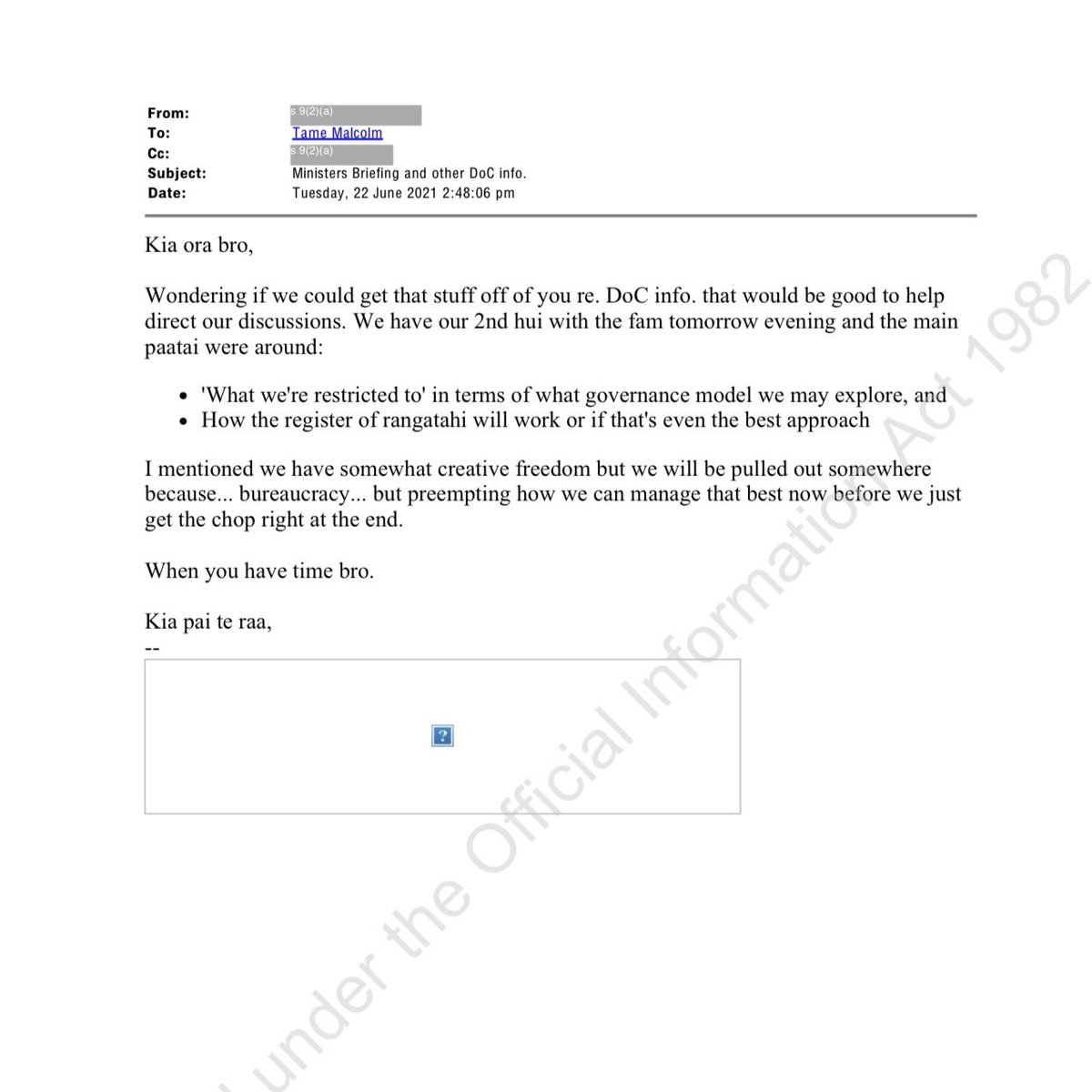 CranmerWrites's tweet image. This is how govt policy in NZ is now made at the highest level. This is how governance for DOC is determined. DOC engages Ka Awatea as a consultant and KASL has some ‘hui with the fam’ (ie the Mahuta/Ormsby family) to sort out the details.