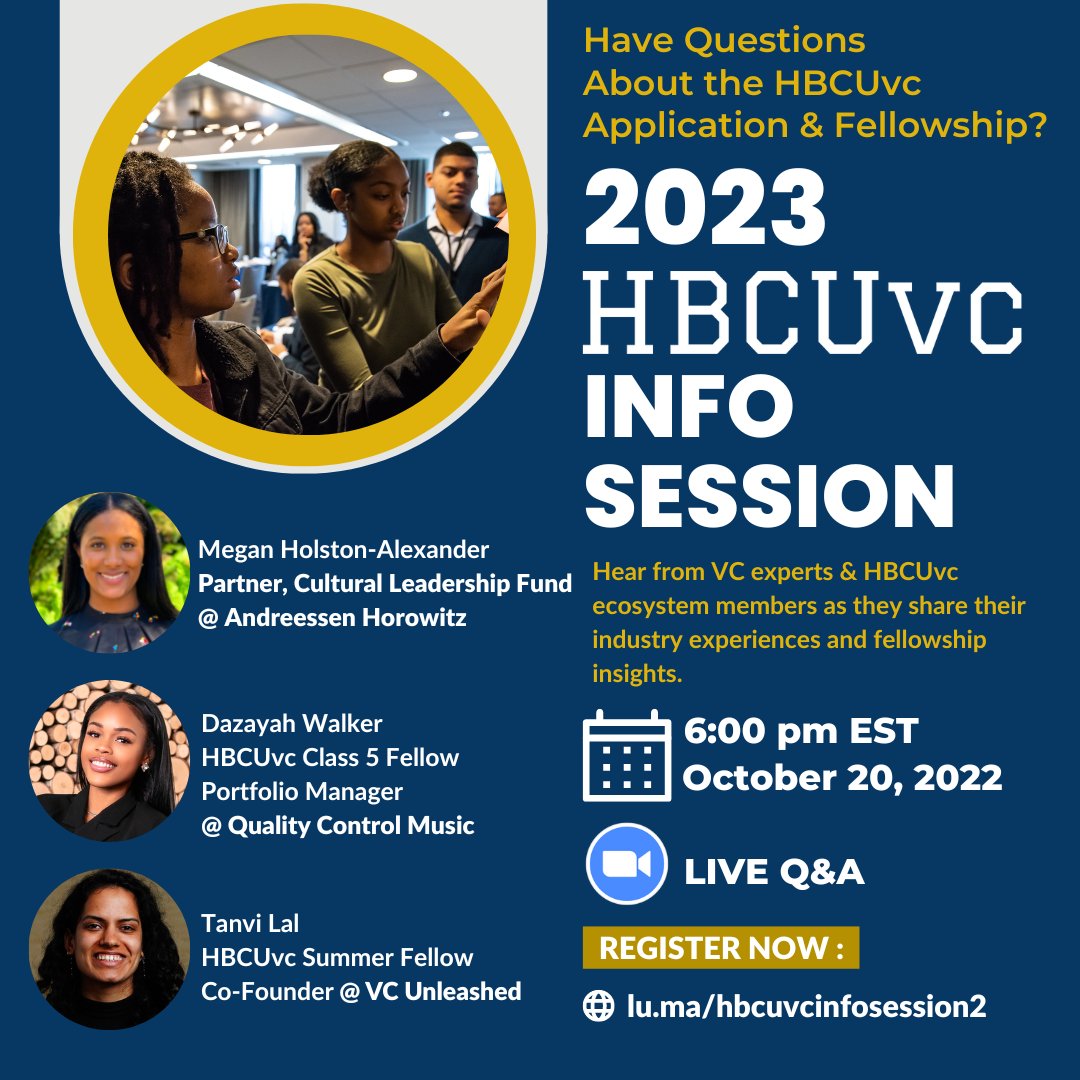 dazayah's tweet photo. Interested in breaking into VC? Join me as I share my experience in venture and as a senior fellow of @HBCUvc ! https://t.co/pF12WHQBzU