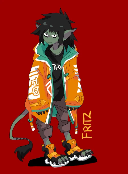 lil gamer goblin for a hard wired island campaign ran by my friend.hes my character's roomie 