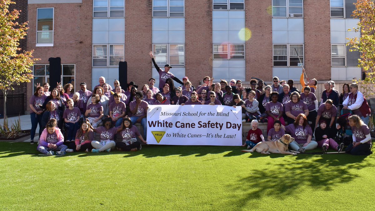 MSBMules's tweet photo. The #MSBMules celebrated White Cane Safety Day by enjoying the crisp fall weather outside on the MSB adventure playground! #LoveMyMSB #MOWhiteCaneSafety #MulesRule #GoMules https://t.co/7vzm41ymrL