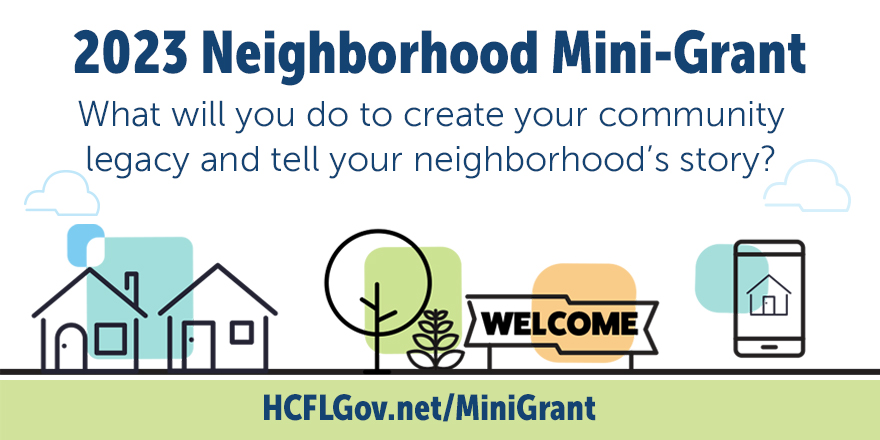 HillsboroughFL's tweet photo. Applications for the 2023 Neighborhood Mini-Grant Program are now open! 

The program provides up to $5,000 of funding for neighborhood organizations that foster healthy, safe, and engaged communities through innovative and creative community projects. 👉 https://t.co/n0g2fJwwRy https://t.co/uduFWFCT04