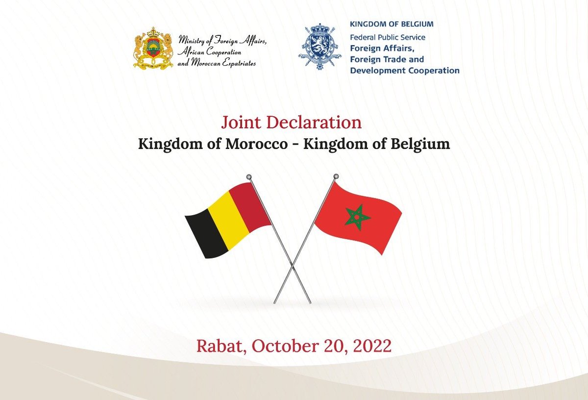 Marocdiplo_EN's tweet photo. Joint declaration adopted following the bilateral talks between Mr. Nasser Bourita and his Belgian counterpart, Ms. Hadja Lahbib.
🔗https://t.co/oIvdLTt0eR https://t.co/ju1miVI145