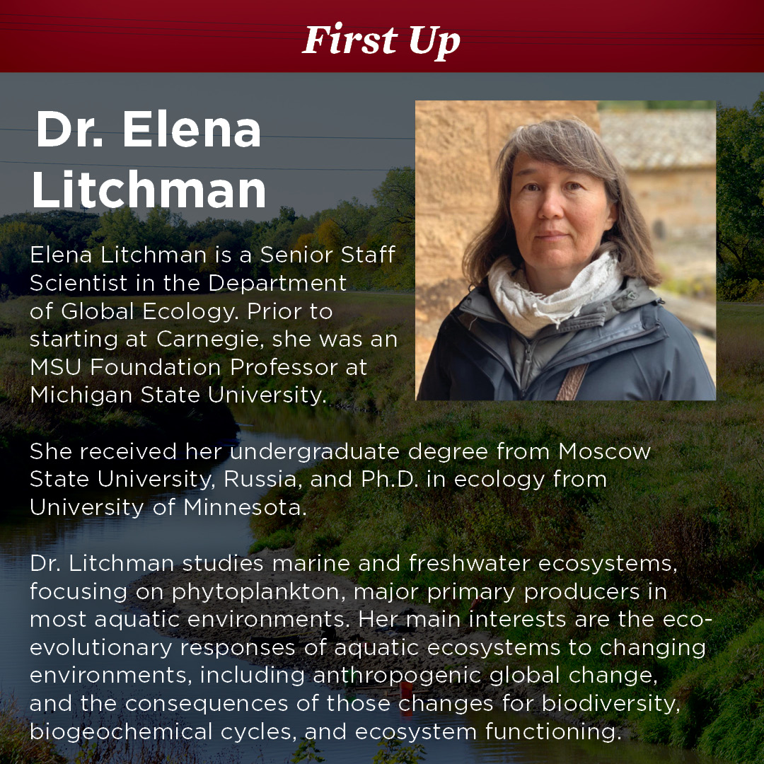ecostoich's tweet image. At CoBS 2023, we don't have just one plenary speaker, we have 3! Here's an introduction for our first speaker, Dr. Elena Litchman. 
Learn more about our speakers and other events by visiting go.unl.edu/CoBS2023 
@ElenaLitchman
 
#CornCoBS2023 #STOICH #stoichiometry