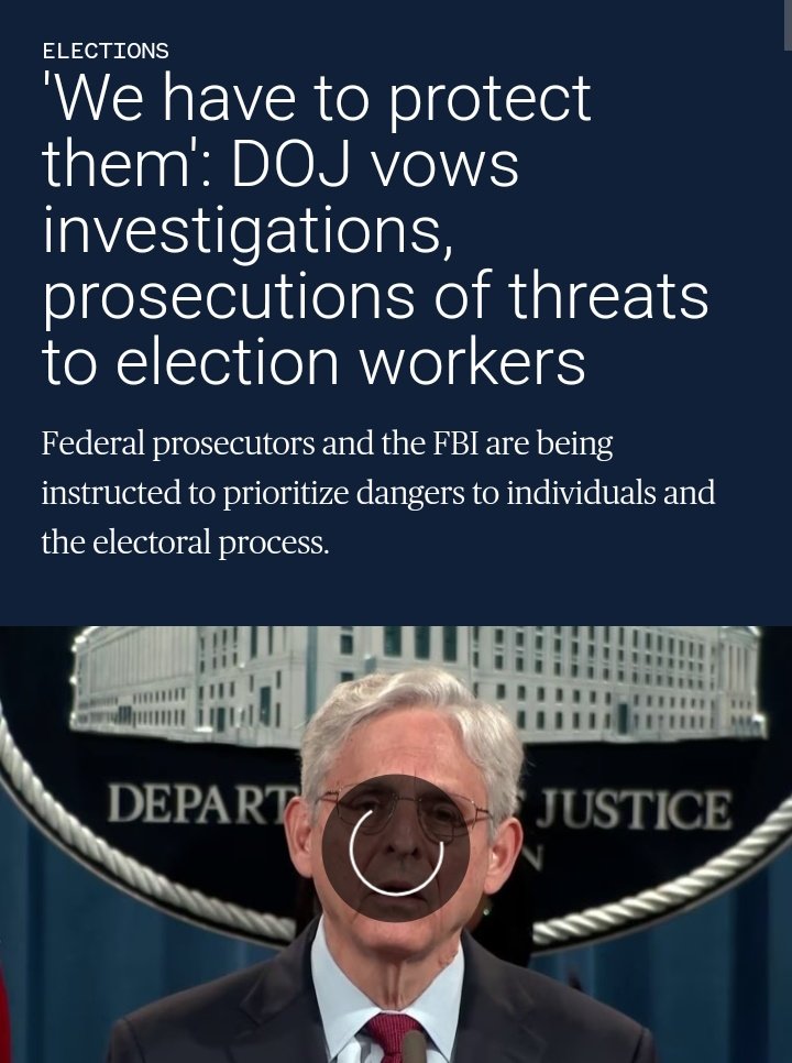 sarahkendzior's tweet photo. In 2021, Merrick Garland vowed to protect election workers from harm in order to ensure free and fair elections.

Merrick Garland was, as usual, lying. 

https://t.co/tKZkOJWZOZ https://t.co/55elhTdK1e