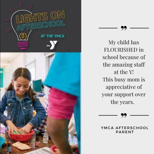 Let's celebrate Lights On After School! 

Today we focus on celebrating the important role After School programs serve for families and showcase how the YMCA is here to strengthen community!

#lightsonafterschool #youthdevelopment