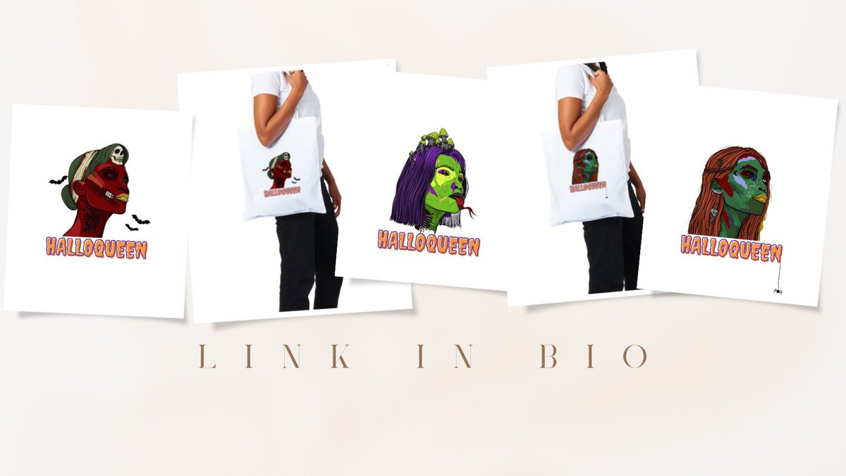 Spooky October! HalloQueen tote bags to hold all your Trick a Treat candy!!