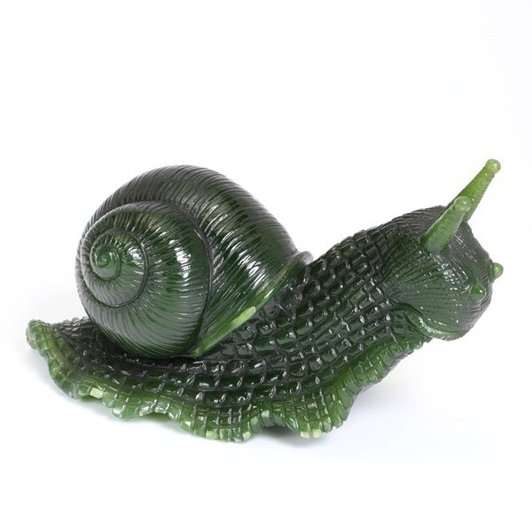 Nephrite jade carving of a snail, by Carl Fabergé, late 19th to early 20th century. Collection: © Victoria and Albert Museum, London, UK.