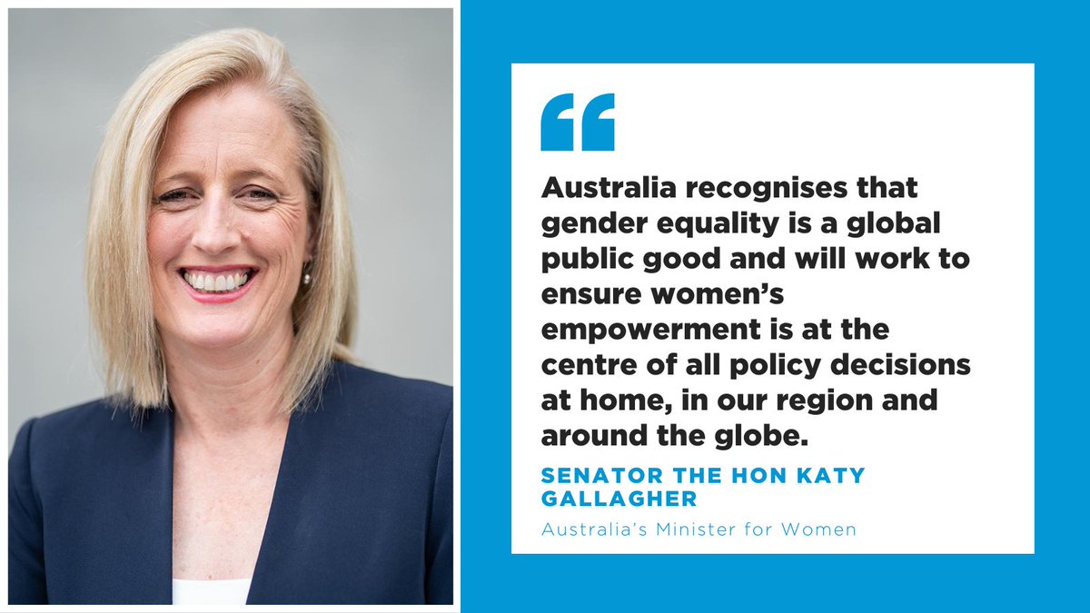 Gender equality is a global public good. Australia works to ensure women’s empowerment is at the centre of all policy decisions. #FundingGenderEquality