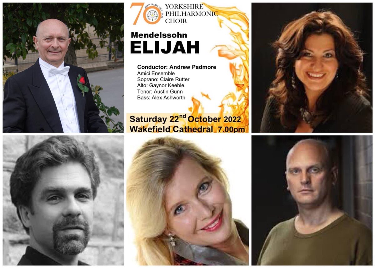 Dr Andrew Padmore will be conducting what promises to be a spectacular performance of Mendelssohn’s Elijah on Saturday 22nd October with soloists Claire Rutter, Gaynor Keeble, Austin Gunn and Alex Ashworth. 🔥🎵

Tickets now available £19/£17seniors/£5 students + under 16
