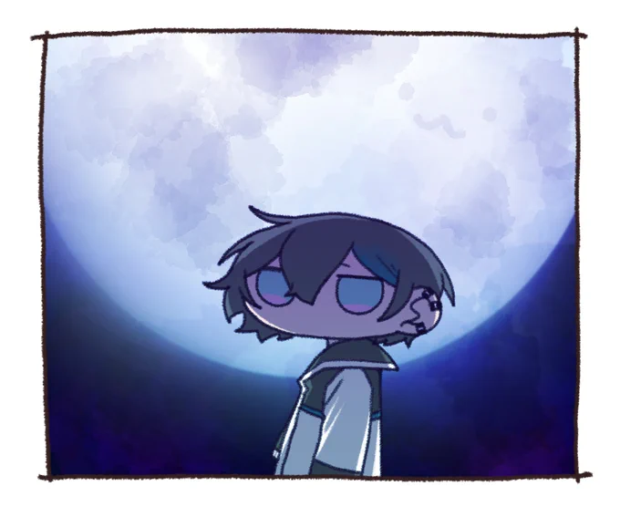🌕
#きょうのまゆずみ  #灰画 
