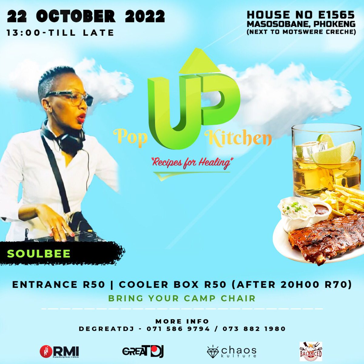 Boipelo SoulBee (@djsoulbeesa) on Twitter photo Weekend whereabouts 👇
👉Friday x FEMININE BEATS x <a href="/cafe_beehive/">Beehive Cafe</a>
👉Saturday x POP UP KITCHEN x Phokeng, Rustenburg Weekend whereabouts 👇
👉Friday x FEMININE BEATS x <a href="/cafe_beehive/">Beehive Cafe</a>
👉Saturday x POP UP KITCHEN x Phokeng, Rustenburg