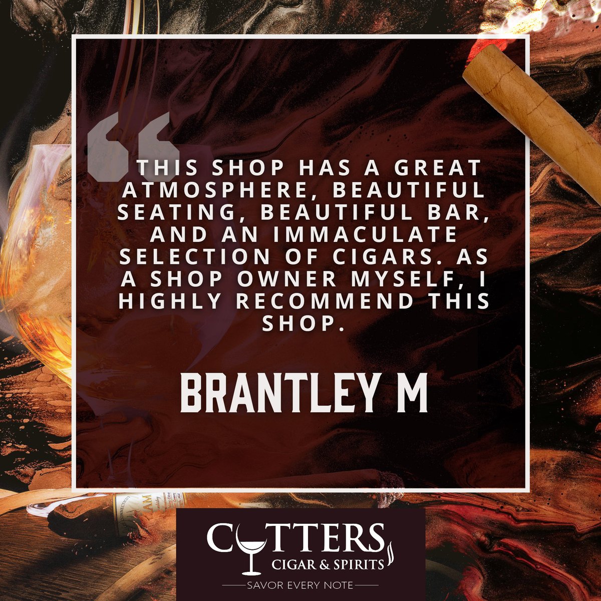 CuttersCigars's tweet photo. Thank you to our customers for amazing reviews!
----------
#cigarlounge #atlantacigars #cigars #cigarsandspirits #cutterscigars #cigarsclub #cigar #cigarlover #cigarsmoker #cigarsociety #cigarculture #cigaraficionado #atlanta https://t.co/V0hViGo4CC