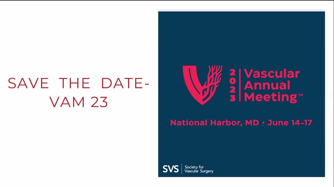 It is not too early to mark your calendars for #VAM2023 @VascularSVS 14-17 June 2023, near our nation's capital!