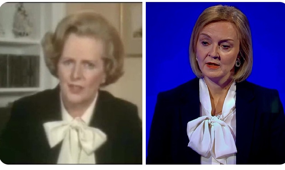 AaronDodd's tweet photo. @macsween_prue Truss was a clone of Thatcher you dim bint. #auspol https://t.co/Y7BDl3nFkN