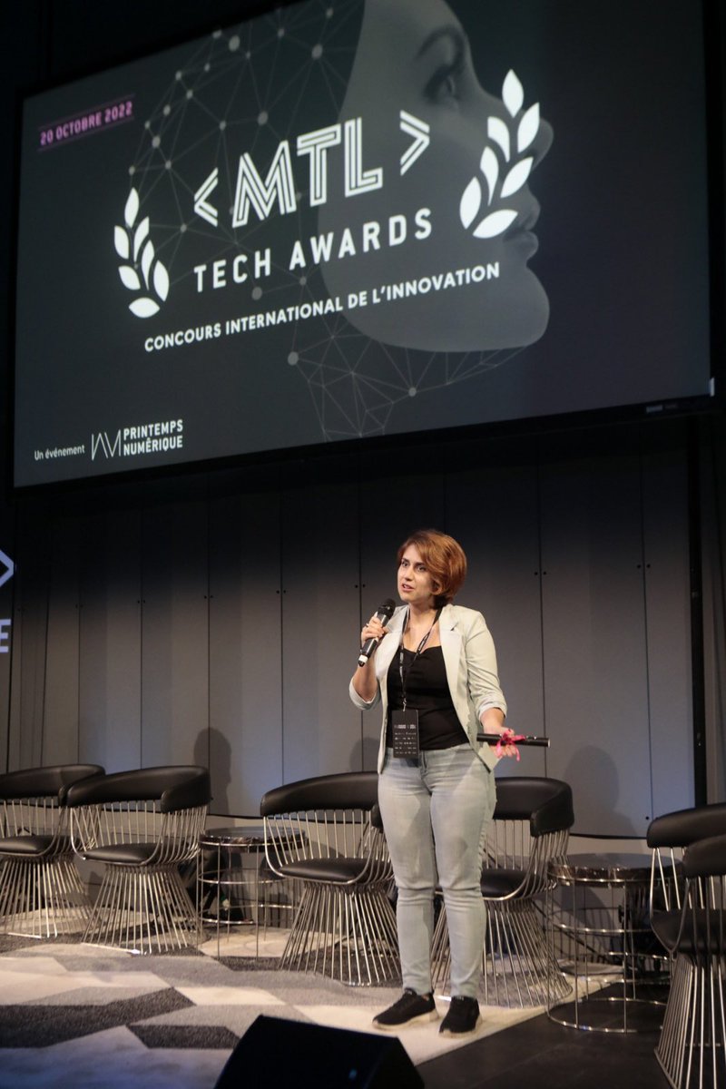 PN_MTL's tweet photo. Félicitations aux lauréats des #MTLTechAwards 🏆
- Prix de l’innovateur 🏆en chef du Québec ⚜️: Ferme d'Hiver présenté par le @Conseilinno_qc
- Prix de l’innovation 🌐internationale🏆 #NeguiniAshouri de @FemTherapeutics
- Prix #WomeninTechForGoods Acryliques Robotiques https://t.co/4TpVx1O3DJ