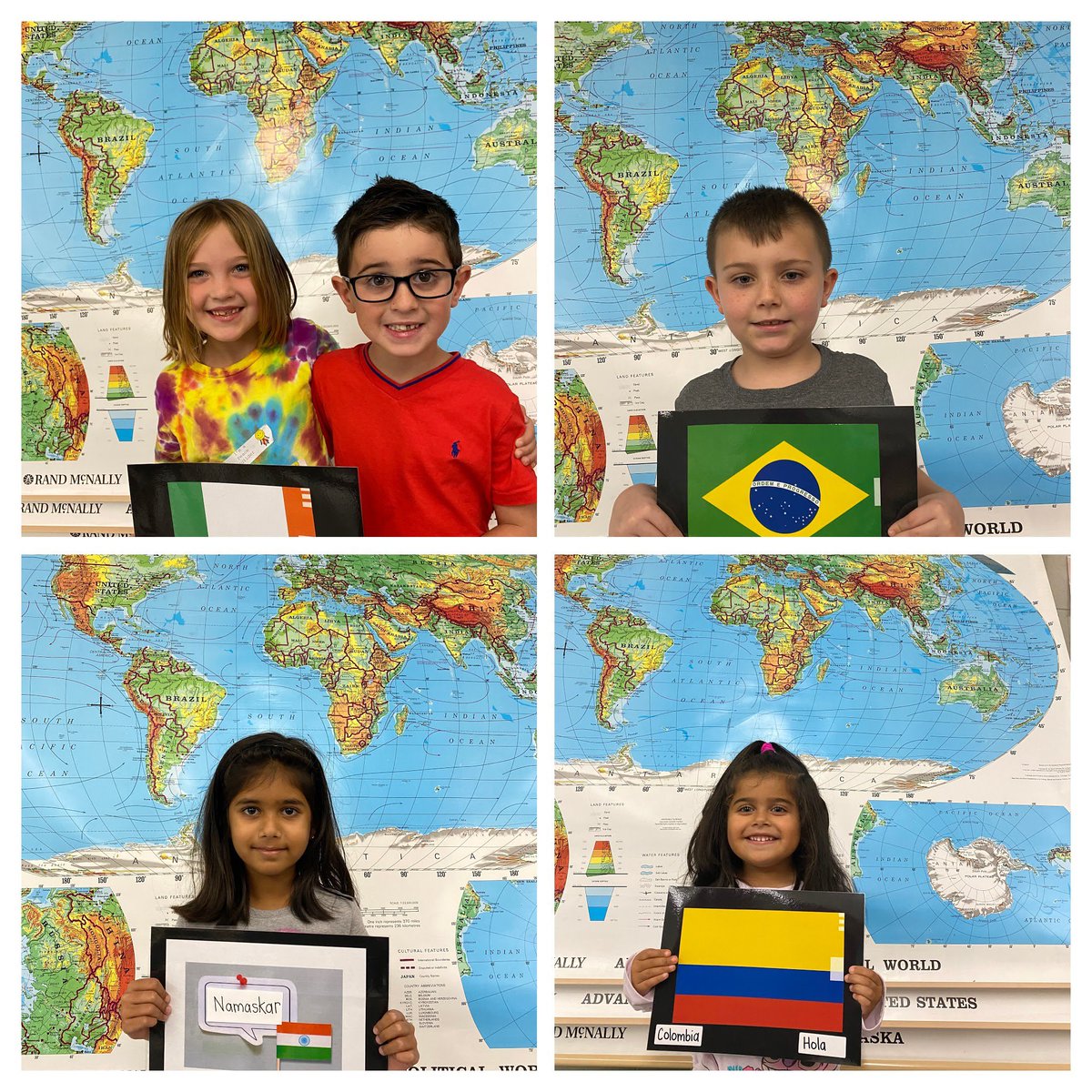 MrsHunterRoom7's tweet photo. Celebrating diversity in our classroom community by sharing our cultures by greeting one another in different languages during our Morning Meeting!  Students are proud to share and pleased to see where in the world relatives were born!  🌎 ☮️ ❤️ @oprschool https://t.co/AJ7LR8w6W1