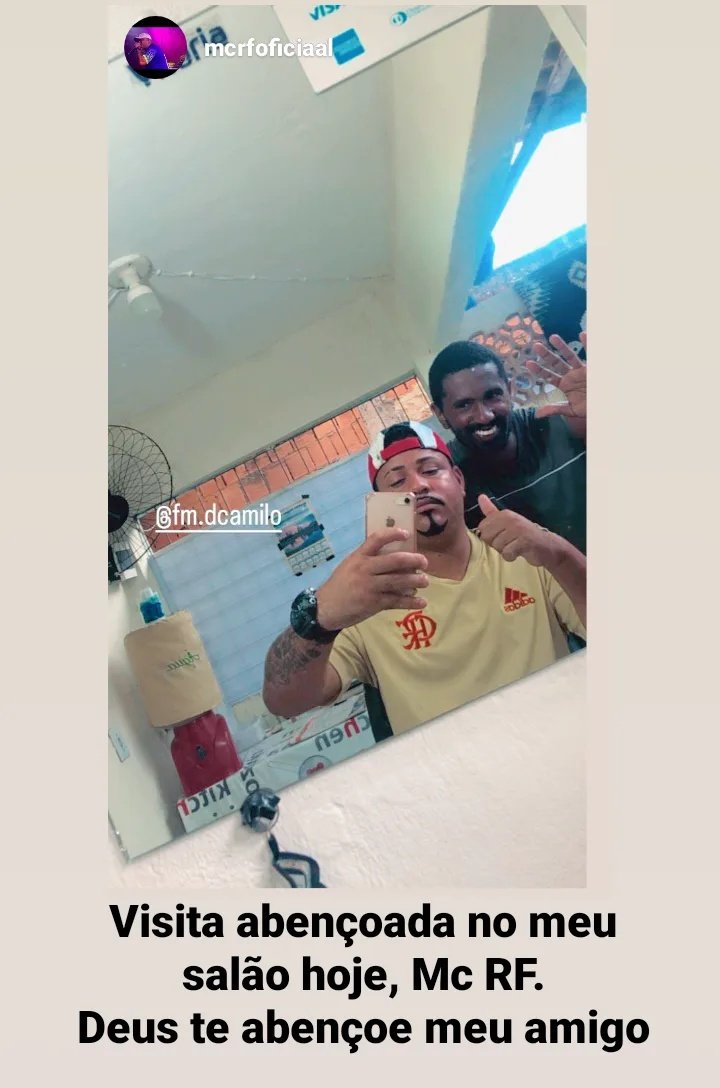 Torço pela sua vitória meu amigo, <a href="/McRFoficial/">Mc Rf Oficial</a> no meu salão hoje