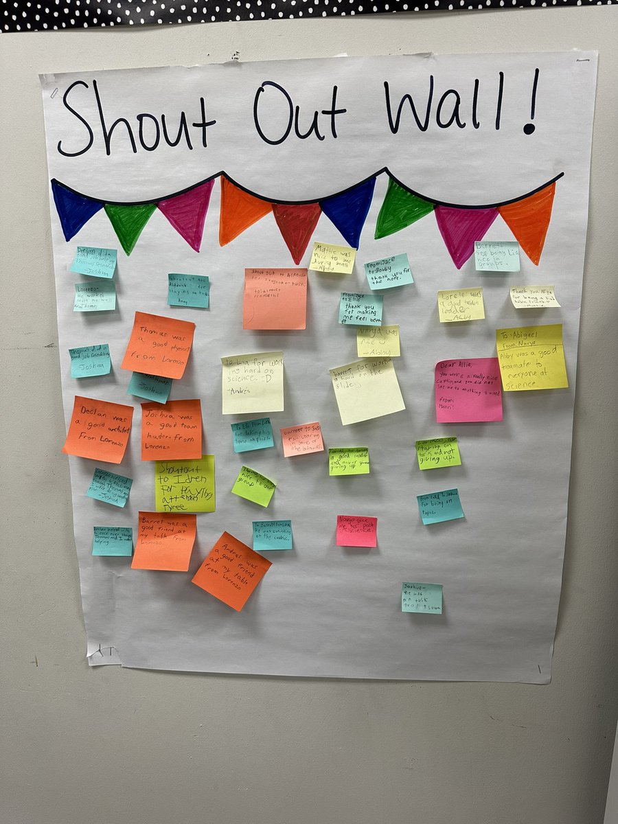 Finding ways to build class community that take no time at all! We read the shout outs on Fridays and celebrate all of the positive things we notice and love about our peers! It starts fresh every Monday🤍