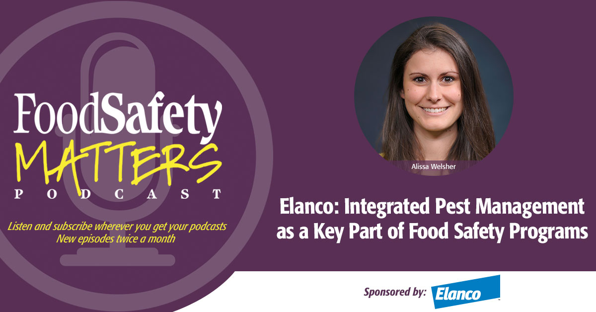 In this BONUS episode of Food Safety Matters, Dr. Alissa Welsher of @Elanco discusses why integrated #pestmanagement is a crucial part of #foodsafety programs on #poultry farms and in food processing plants, and how to implement IPM. 🔊 LISTEN: fal.cn/3sUvR