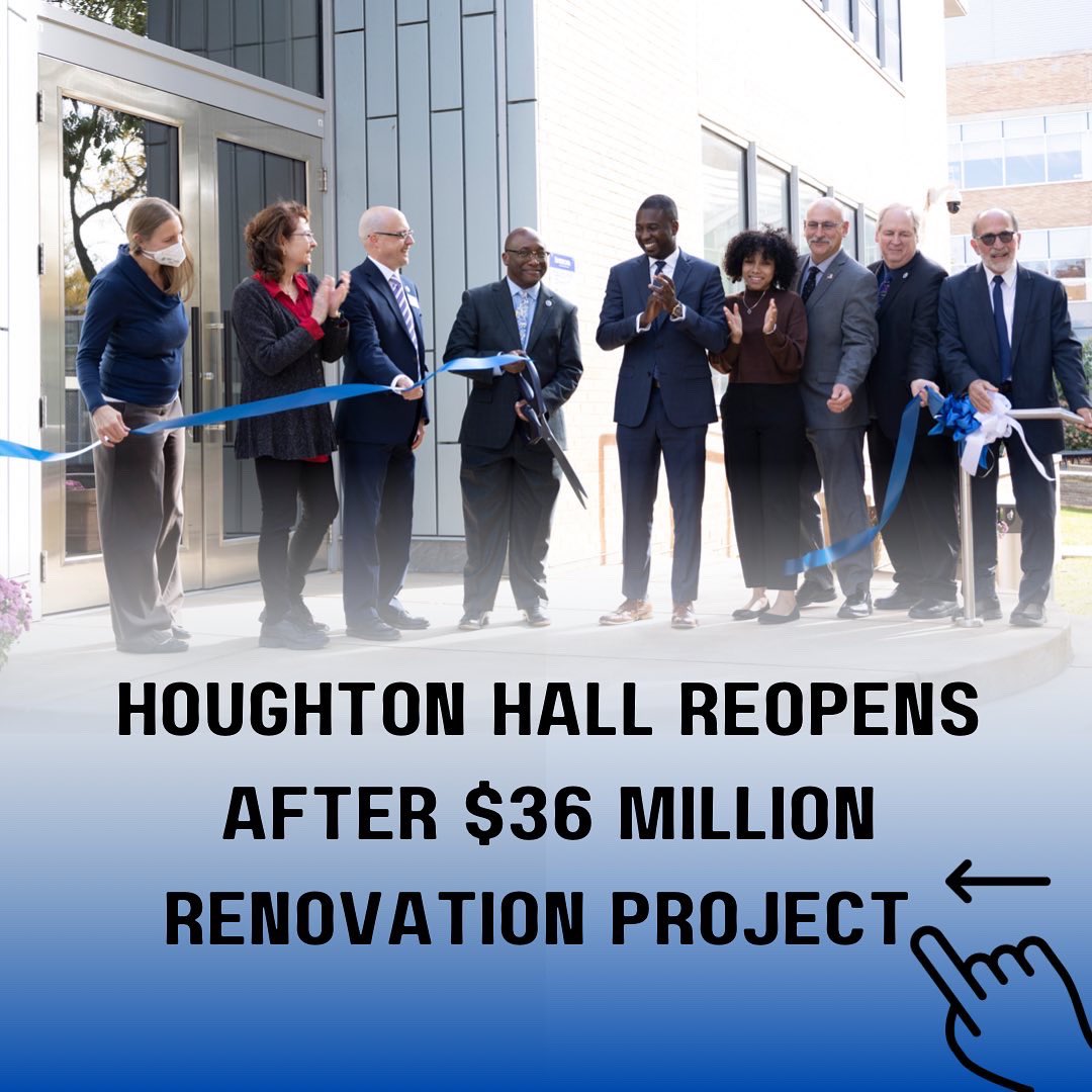 LeaderFredonia's tweet photo. Houghton Hall has officially reopened!

Click the link below to find out more regarding the completion of the latest construction project on campus. 

Article written by Chloe Kowalyk.

https://t.co/i2fAWgCGDo https://t.co/iShYAMa0oj