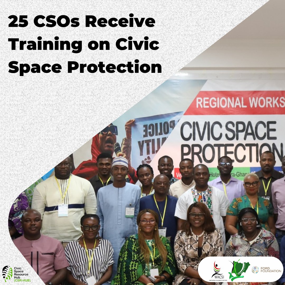 csrhubWA's tweet photo. 25 civil society organisations will now be able to effectively contribute towards the fight for a resilient civic space in West Africa.
This news article will tell you more: https://t.co/EYZxVBBiGZ
#opencivicspace
#csrhub https://t.co/ZvDw2seNh4