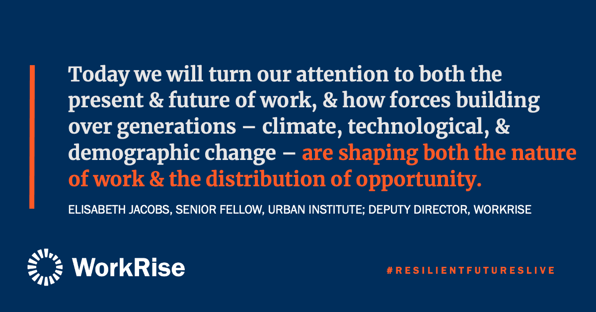 WorkRise (@workrisenetwork) on Twitter photo 🔔 HAPPENING NOW: Please join us for the last day of the "Charting a Resilient Future for US Workers" conference! #ResilientFuturesLive
<a href="/jacobselisabeth/">Elisabeth Jacobs</a> will lead us through a dynamic, content-rich program, along with expert panelists.
➡️ Register here: urbn.is/3DvfQwO 🔔 HAPPENING NOW: Please join us for the last day of the "Charting a Resilient Future for US Workers" conference! #ResilientFuturesLive
<a href="/jacobselisabeth/">Elisabeth Jacobs</a> will lead us through a dynamic, content-rich program, along with expert panelists.
➡️ Register here: urbn.is/3DvfQwO