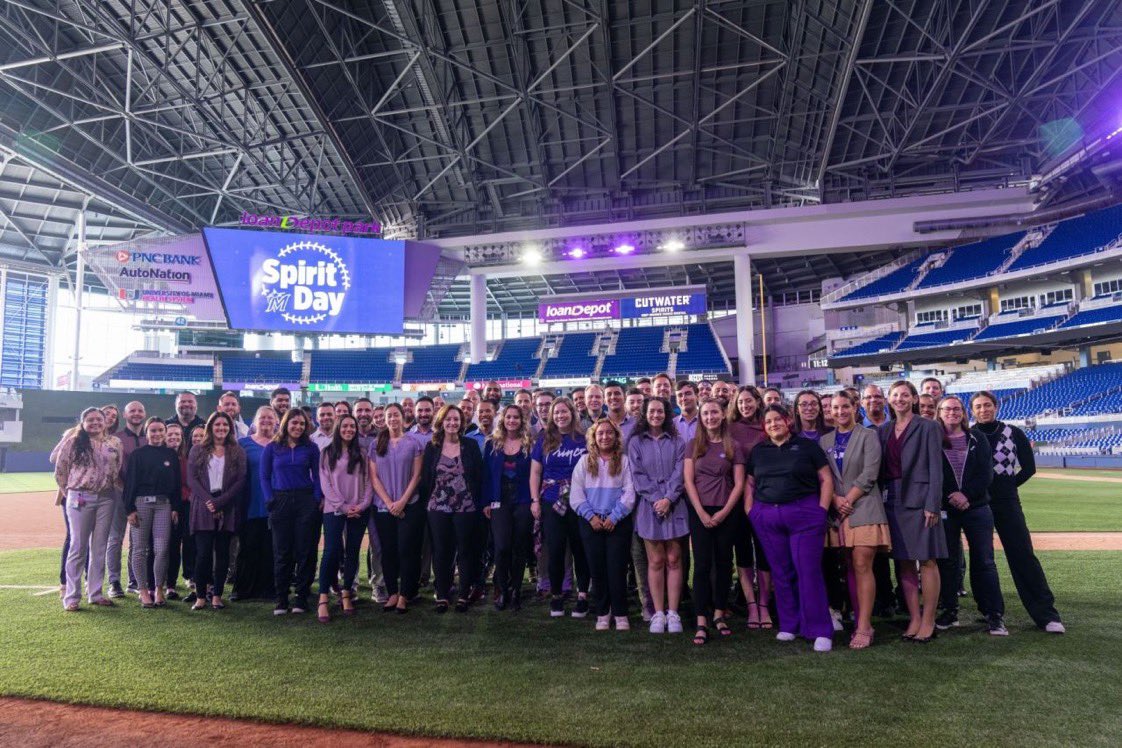 The Miami @Marlins is proud to be wearing purple today in honor of #SpiritDay! Today and every day, we join @glaad’s pledge against bullying targetting LGBTQ+ youth in all forms.