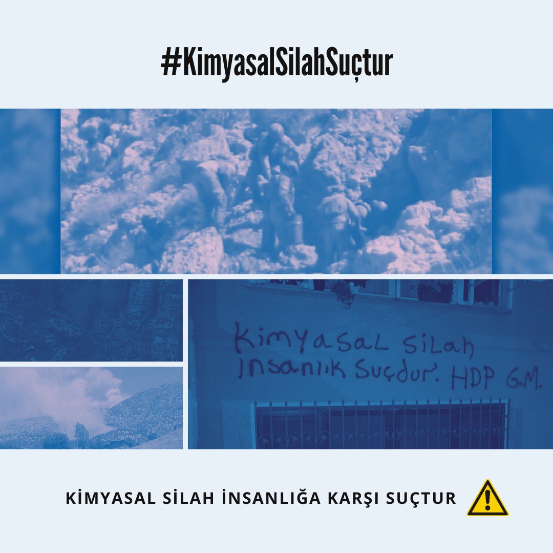 Saliha_Aydeniz's tweet photo. Bikaranîna çekên kîmyewî binpêkirina yasayên navnetewî û sûcê mirovahiyê ye!  Em bang li hemû saziyên sivîl û gelên cîhanê dikin ku li dijî van êrîşan dengê xwe bilind bikin.
Çekên Kîmyewî Sûc e!
#KimyasalSilahSuçtur https://t.co/wOPAkSMrfL