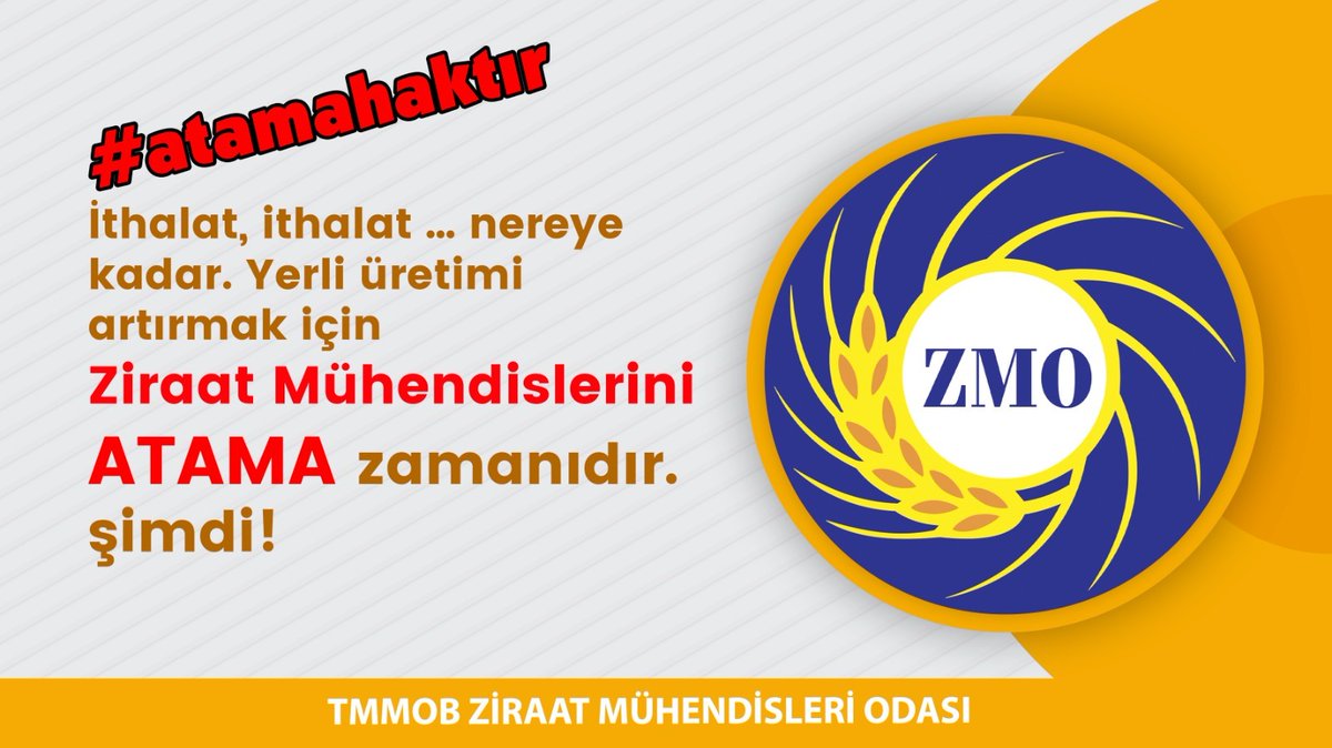 #ZMOTarımDanısmanlarınınYanında
#çözümistiyoruz
#TarımDanısmanlarıCaresiz
#atamahaktır
<a href="/TMMOBZMO/">TMMOB Ziraat Mühendisleri Odası</a> <a href="/TMMOB1954/">TMMOB</a> @tarderorg <a href="/TCTarim/">T.C. Tarım ve Orman Bakanlığı</a>