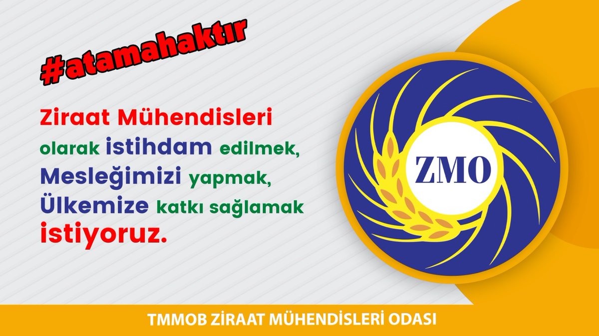 #ZMOTarımDanısmanlarınınYanında
#çözümistiyoruz
#TarımDanısmanlarıCaresiz
#atamahaktır
<a href="/TMMOBZMO/">TMMOB Ziraat Mühendisleri Odası</a> <a href="/TMMOB1954/">TMMOB</a> <a href="/tarderorg/">TAR-DER</a> <a href="/TCTarim/">T.C. Tarım ve Orman Bakanlığı</a>