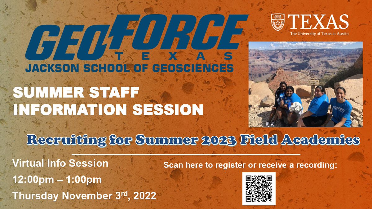 GeoFORCETexas's tweet photo. We are hiring for our summer 2023 academies! Register here for our virtual information session --> https://t.co/vum4JgkpDG https://t.co/wiiisd0I8y