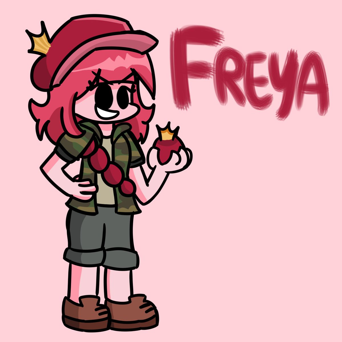 coffeelasagna's tweet photo. Les presento a Freya, mi personaje para el mod @FunkinDFT . 

Es una chica salvadoreña, con una gran afición a los fuegos artificiales y explosivos, y irónicamente está inspirada en una granada xd.

#fnf #fnfdft #dreamfruittwist #fnfdreamfruittwist #fnfmod #fridaynightfunkin https://t.co/2nST5jexuk