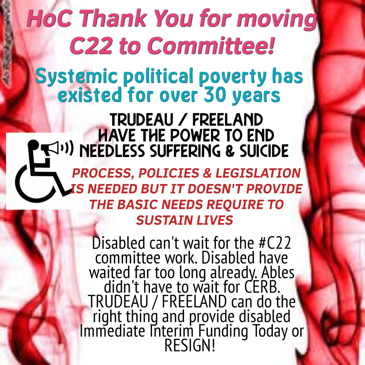 JanetLeeEvans's tweet photo. #CDBby23
#CDB #PWDAllies #ODSP #PWD
@DeputyPM_Canada @CanadianPM
@PBO_DPB @PrivyCouncilCA @HoCChamber @HoCCommittees #HUMA @OurCommons @HoCSpeaker @SenateCA
@theJagmeetSingh @yfblanchet @PierrePoilievre @ElizabethMay @liberal_party
#ndp #cpc #Blocq #Libsrals #Greens
#cdnpoli https://t.co/Ql7MvAJIBD