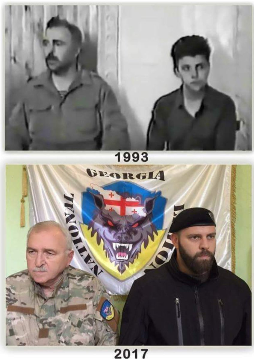 Mamulashvili_M's tweet photo. Me and my father , on a first photo  me and my father in  a russian captivity  1992 abkhazian region  of Georgia occupied by russia  im 14 years old, second photo  taken in Ukrainian front where my father served for 3 years https://t.co/EY0hUfxKCI