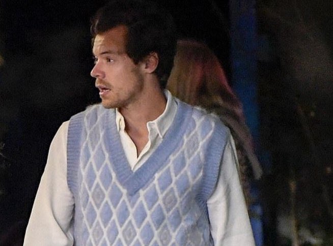 canyonmoonblu's tweet photo. if there’s one thing harry’s gonna do it’s wear the fuck out of a sweater vest https://t.co/RTE3Eab5Et