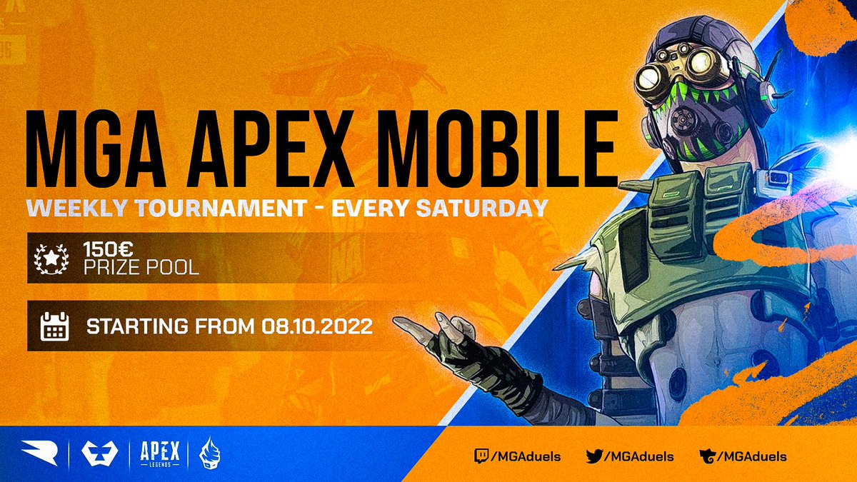 Registrations for the second week of our MGA Apex Mobile Weekly Tournament, which will take place on October 22nd are now open!

Join our Apex Mobile Discord for more information:
discord.gg/kJ9majx7RE