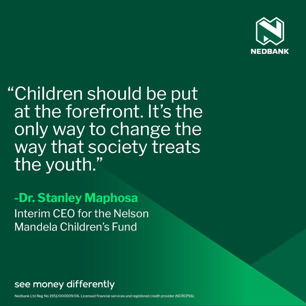 Nedbank's tweet image. It's about making aure that the youth is treated with dignity. 🤝 #SupportWhatMatters