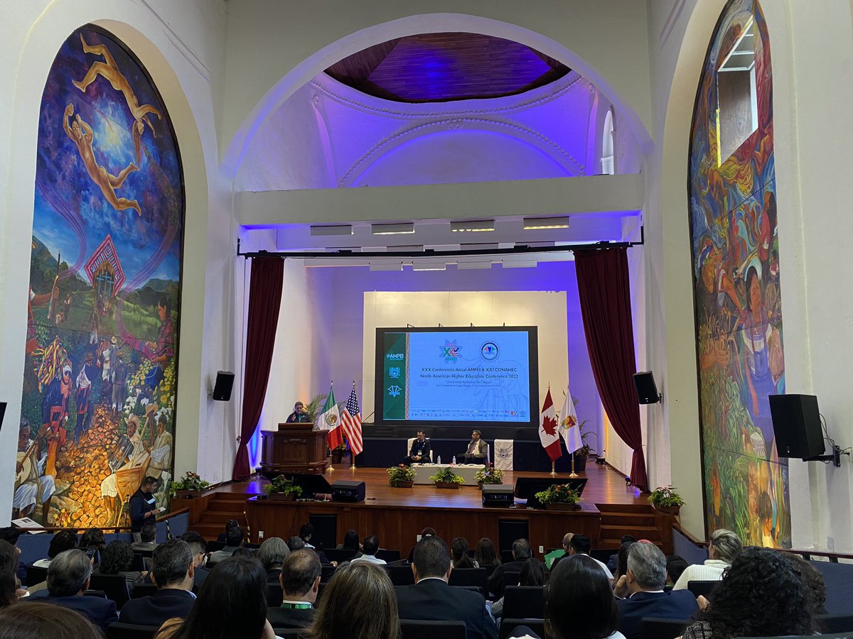 MollyKFisher's tweet photo. Listening and learning while representing @global_iu and the IU Mexico Gateway at the #AMPEI conference — @ConcheirLuciano presenting about the importance of international education. https://t.co/EtaBomJs5J