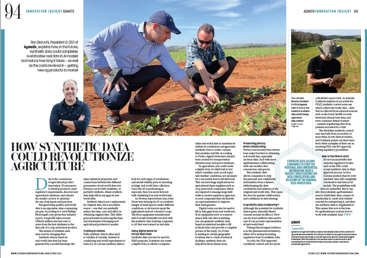 Check out the latest issue from <a href="/TheFFPSummit/">Future of Food Production</a>  #Innovation Insight available now and featuring <a href="/agmatixhq/">Agmatix</a> 's CEO, Ron Baruchi: lnkd.in/gEH8i5Dy