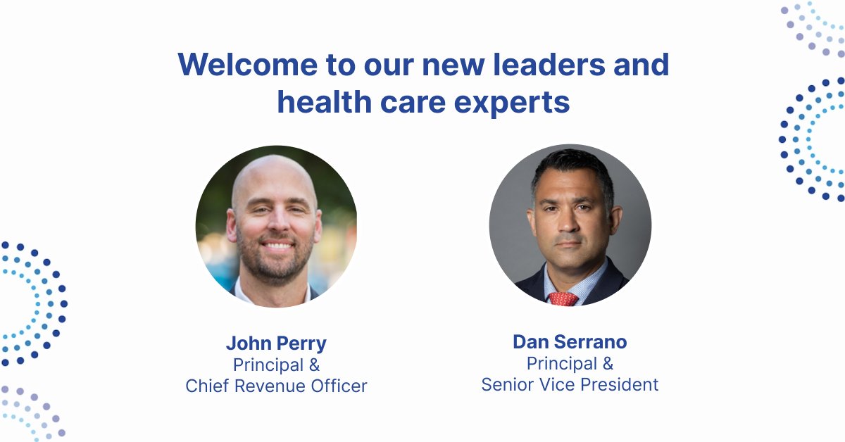 COPE Health Solutions is pleased to welcome two new leaders to our team, John Perry, Principal &amp; Chief Revenue Officer and Dan Serrano, Principal &amp; Senior Vice President focused on value-based care.

copehealthsolutions.com/wp-content/upl…

#healthcare #valuebasedcare #leadership